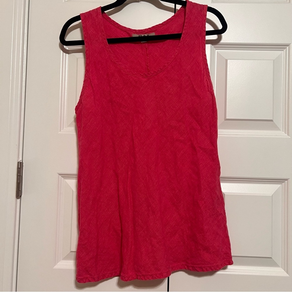 Flax Women's Vibrant Pink Linen Tank Top
